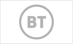 BT logo, a client of ours for virtual and hybrid corporate events.